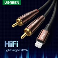 UGREEN Lightning to RCA Cable MFi Certified 2RCA Splitter,Audio AUX Adapter