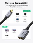 UGREEN Micro HDMI to HDMI Adapter 4K/60Hz 3D Micro HDMI to HDMI