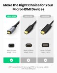 UGREEN Micro HDMI to HDMI Adapter 4K/60Hz 3D Micro HDMI to HDMI