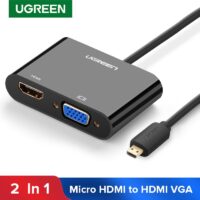 UGREEN Micro HDMI to HDMI VGA Adapter with 3.5mm Audio Micro USB Port