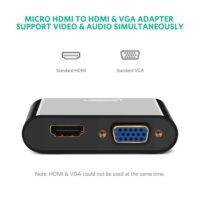 UGREEN Micro HDMI to HDMI VGA Adapter with 3.5mm Audio Micro USB Port