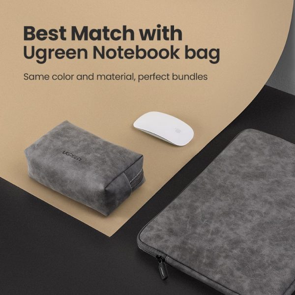 UGREEN Organizer Bag Leather Storage Case for Wired Headphones Earphone