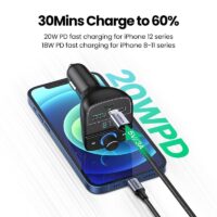 UGREEN Quick Charge 4.0 Car Charger for Phone FM