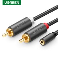 UGREEN RCA Cable 2 RCA Male to Female 3.5mm Jack Adapter Audio Cable Aux Cable