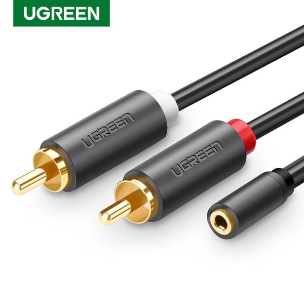 UGREEN RCA Cable 2 RCA Male to Female 3.5mm Jack Adapter Audio Cable Aux Cable