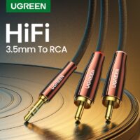 UGREEN RCA Cable 2RCA to 3.5mm Hi-Fi Nylon-Braided RCA to AUX Audio Cable