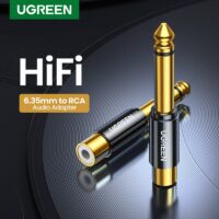 UGREEN RCA to 6.5mm 6.35mm 1/4 Adapter Gold Plated Pure Copper 6.5mm Male to RCA Female