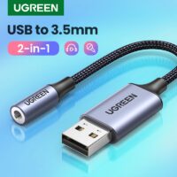 UGREEN Sound Card USB to Audio Interface 3.5mm Audio Card for PC Laptop