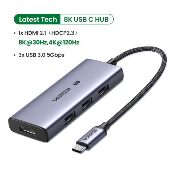 UGREEN USB C HUB 8K 30Hz Type C to HDMI 2.0 USB 3.0 Adapter For Macbook