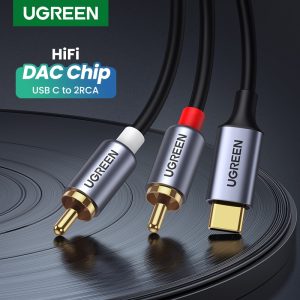 UGREEN USB C to 2 RCA Audio Cable Adapter Type-C to RCA Jack Audio Cord