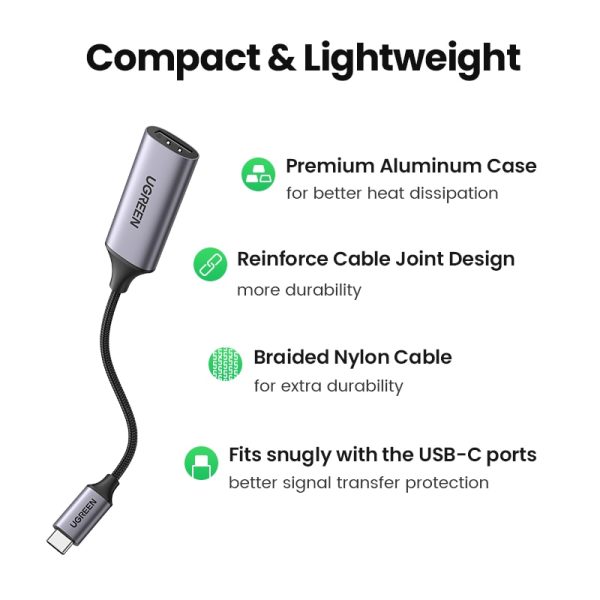 UGREEN USB C to HDMI Adapter 4K 60Hz Type C Thunderbolt 3 to HDMI