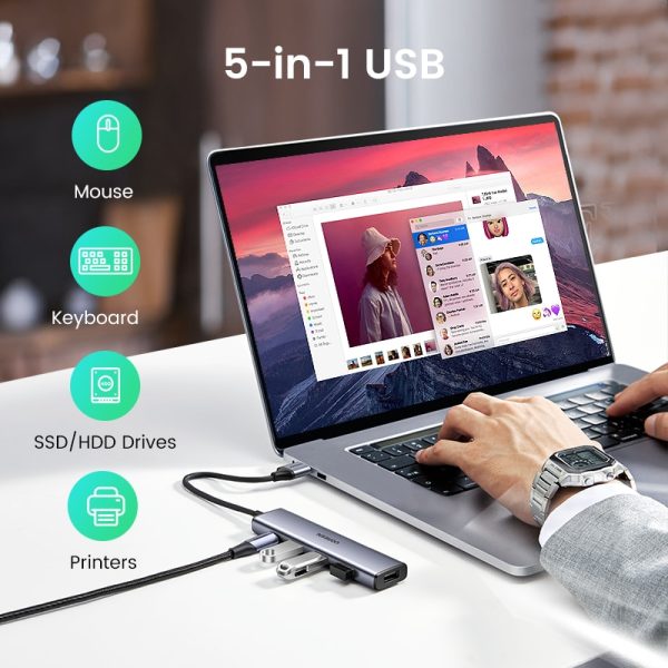 UGREEN USB HUB Type C to 4 USB 3.0 HUB USB to Type C Adapter 5G For Macbook