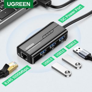 UGREEN USB HUB USB3.0 Gagibit Ethernet for Laptop PC Windows10 MacOS