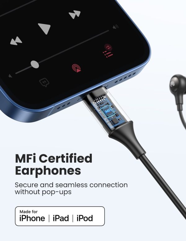 UGREEN Wired Headphones MFi Certified Lightning Earbud