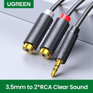 Ugreen 3.5mm Male to 2RCA Female Jack Stereo AUX Audio Cable Y Adapter