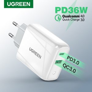 Ugreen 36W Fast USB Charger Quick Charge 4.0 3.0 Type C PD