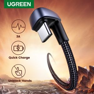 Ugreen 3A USB Type C Cable for Samsung S10 S9 Plus 180°Angle Fast Charging