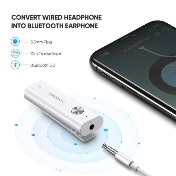 Ugreen Bluetooth 5.0 Receiver 3.5mm APTX LL AUX Adapter for Headphone Speaker Music