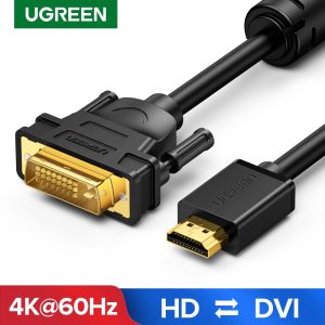 Ugreen HDMI-compatible To DVI Bi-direction DVI-D 24 1 Adapter Cable HD 1080P