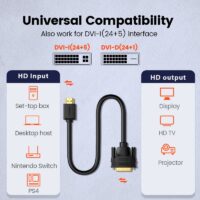 Ugreen HDMI-compatible To DVI Bi-direction DVI-D 24 1 Adapter Cable HD 1080P