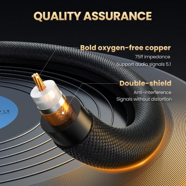 Ugreen HiFi 5.1 SPDIF RCA to RCA Male to Male Coaxial Cable