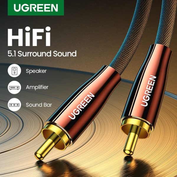 Ugreen HiFi 5.1 SPDIF RCA to RCA Male to Male Coaxial Cable