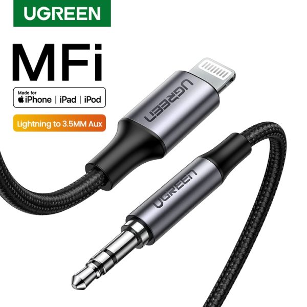 Ugreen MFi Lightning to 3.5mm Aux Cable for iPhone 13 12 11 Pro Max