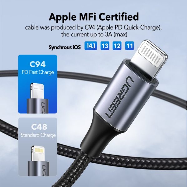 Ugreen MFi USB C to Lightning Cable fo iPhone 13 12 Pro Max 8 PD 18W 20W