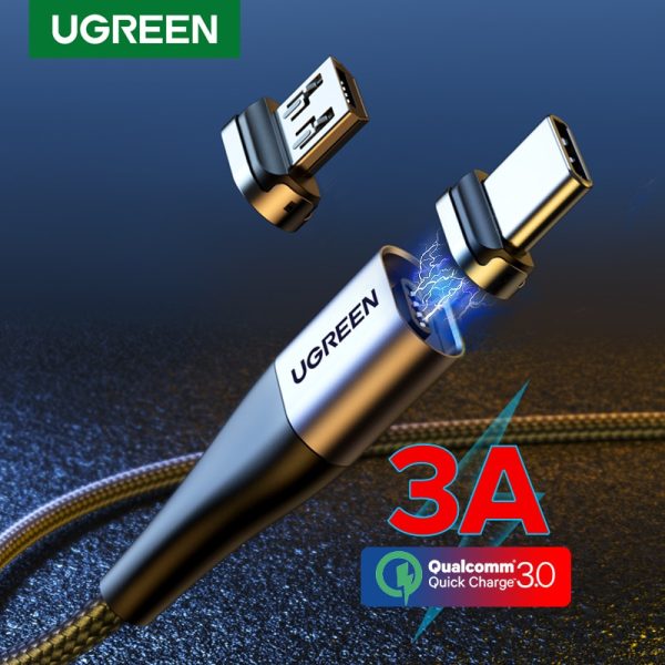 Ugreen Magnetic Type C Cable 3A Fast Micro USB Charging Data Cable