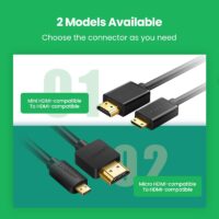 Ugreen Micro HDMI 4K/60Hz 3D Effect Micro Mini HDMI to HDMI Cable