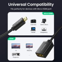 Ugreen Micro HDMI Adapter HD4K Micro Mini HDMI Male to HDMI Female Cable