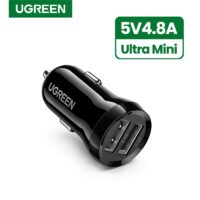 Ugreen Mini USB Car Charger For Mobile Phone Tablet GPS 4.8A Fast Charger