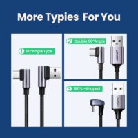 Ugreen Nylon USB C Cable 90 Degree Fast Charger USB Type C Cable