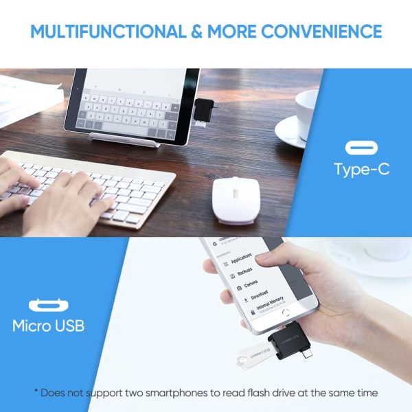 Ugreen OTG Adapter 2-in-1 Micro USB Type C to USB 3.0 Type-C Adapter