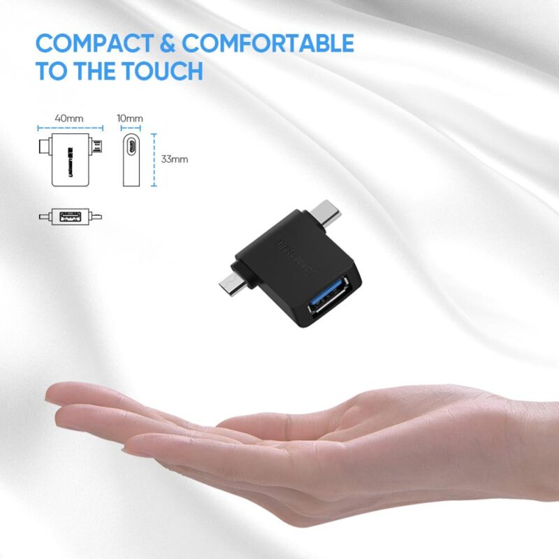 Ugreen OTG Adapter 2-in-1 Micro USB Type C to USB 3.0 Type-C Adapter ...