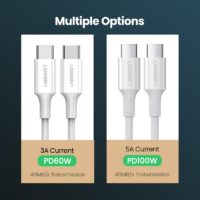 Ugreen PD 60W USB C to USB Type-C Cable QC4.0 3.0 Fast Charge Data Cable