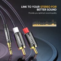 Ugreen RCA Cable HiFi Stereo 2RCA to 3.5mm Audio Cable AUX RCA Jack 3.5