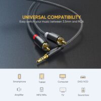 Ugreen RCA Cable HiFi Stereo 2RCA to 3.5mm Audio Cable AUX RCA Jack 3.5