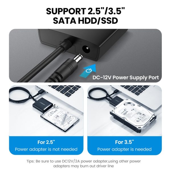 Ugreen SATA USB Adapter USB 3.0 2.0 to Sata 3 Cable Converter Cabo