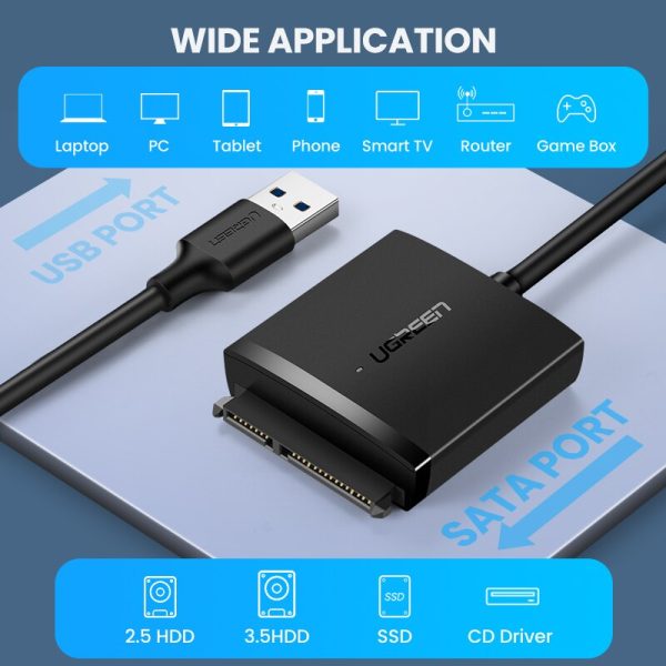 Ugreen SATA USB Adapter USB 3.0 2.0 to Sata 3 Cable Converter Cabo