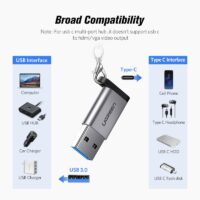 Ugreen USB C Adapter USB 3.0 2.0 Male to USB 3.1 Type C Adapter