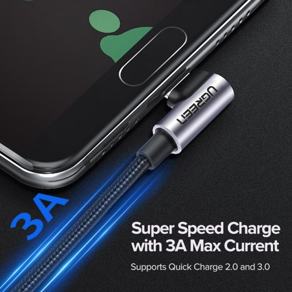 Ugreen USB C Cable for Samsung S9 S10 Plus Quick Charge 3.0 Right