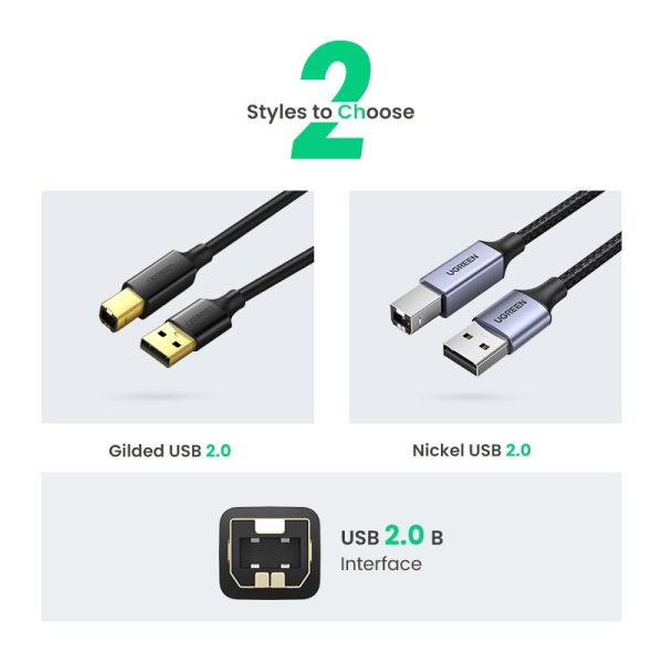 Ugreen USB Printer Cable USB Type B Male to A Male USB 3.0 2.0 Cable