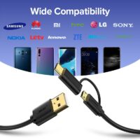 Ugreen USB Type C Cable for Samsung Galaxy S10 S9 Plus 2 in 1 Fast Charging Micro USB Cable