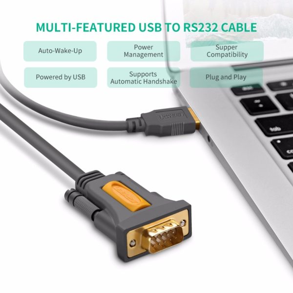 Ugreen USB to RS232 COM Port Serial PDA 9 DB9 Pin Cable Adapter