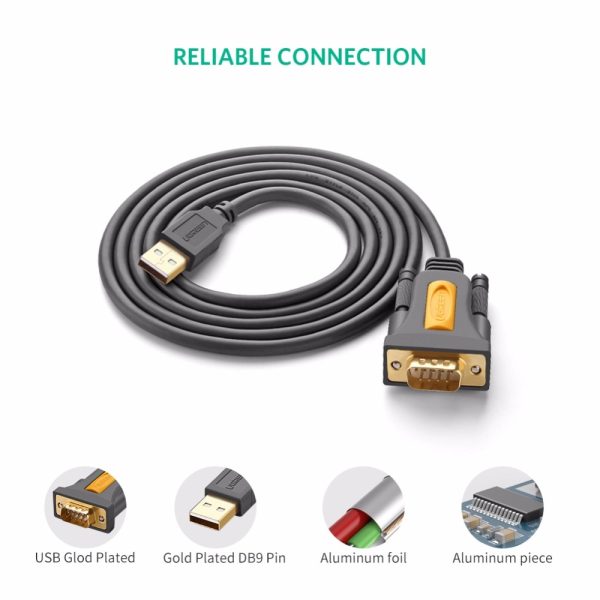 Ugreen USB to RS232 COM Port Serial PDA 9 DB9 Pin Cable Adapter