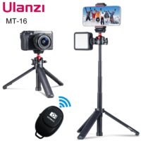 Ulanzi MT-16 Foldable Tripod for Phone Cold Shoe Ball Head 1/4'' Selfie Stick Mini Phone Holder