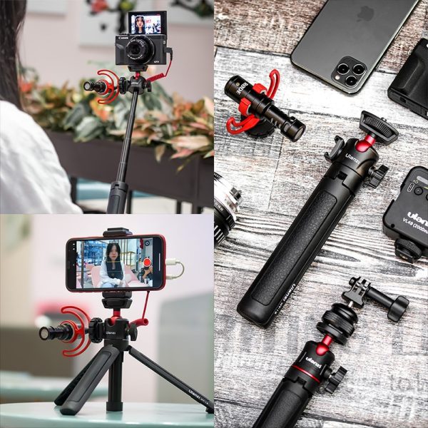 Ulanzi MT-16 Foldable Tripod for Phone Cold Shoe Ball Head 1/4'' Selfie Stick Mini Phone Holder