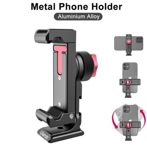 Ulanzi ST-27 Metal Phone Holder Clamp With Cold Shoe Arca 360°Rotatable Smartphone tripod