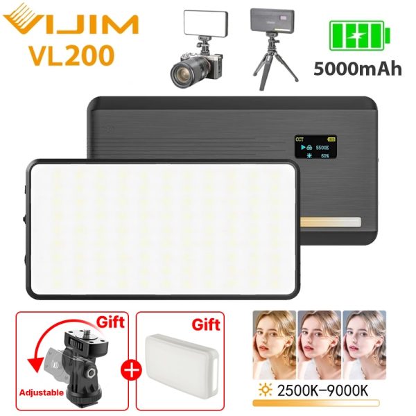 Ulanzi VL200 Led Video Light With Soft Diffuser 360°Ball Head 5000mAh 2500-9000k Fill Light